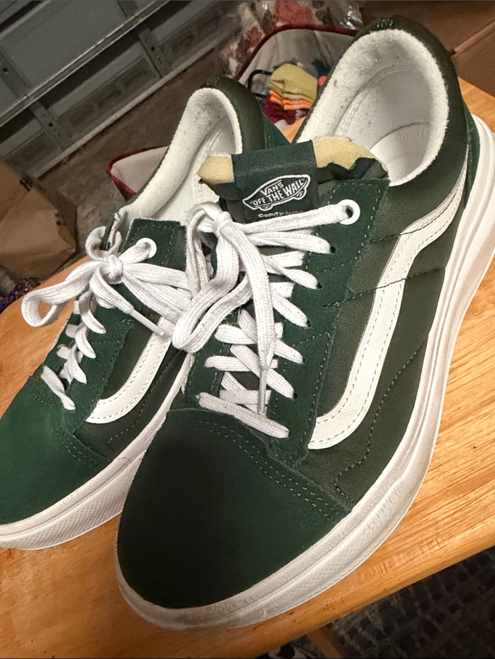 Vans Old Skool Sneakers in Green and White